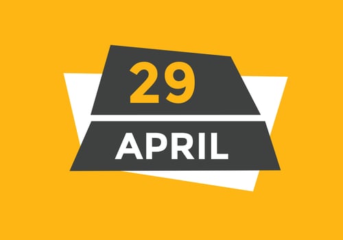 april 29 calendar reminder. 29th april daily calendar icon template. Calendar 29th april icon Design template. Vector illustration