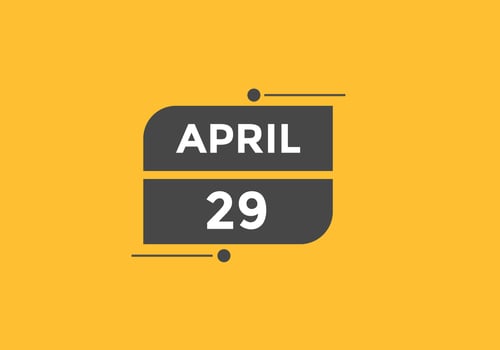 april 29 calendar reminder. 29th april daily calendar icon template. Calendar 29th april icon Design template. Vector illustration