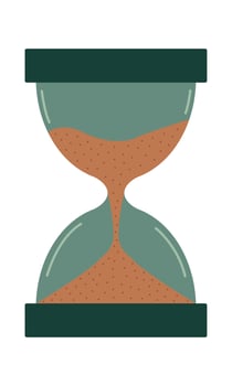 Hourglass. Device for counting time intervals. Waiting symbol. Flat style. Vector illustration
