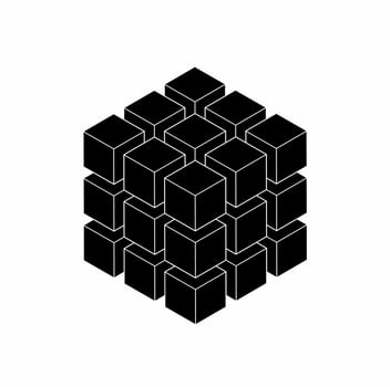 cube 3d combination puzzle isolated on white background vector