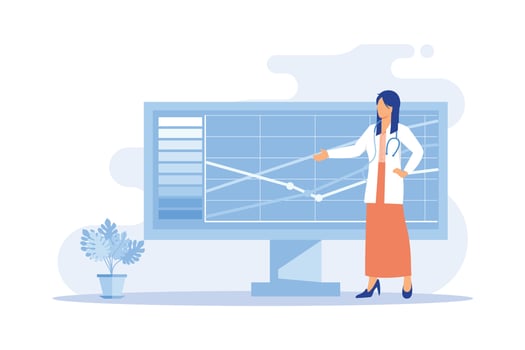 Medical device design and development. Science concept illustration vector
