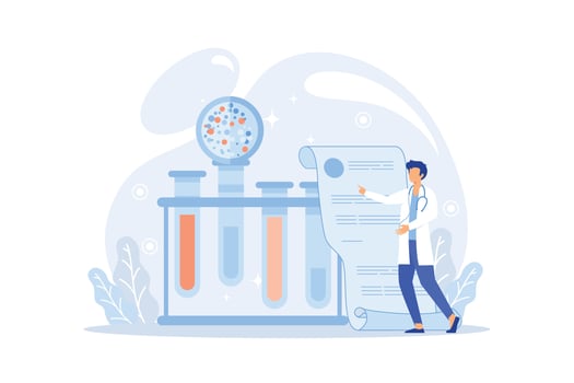 Laboratory diagnostic services. Medical tools. Colored vector illustration in flat style for clinical diagnostics center or lab advertisement. flat vector modern illustration