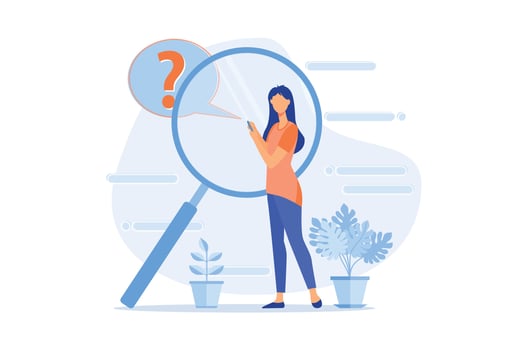 Frequently asked questions, customer help, how-to, user interface, website menu bar, corporate page, product info, solve problem flat design modern illustration vector