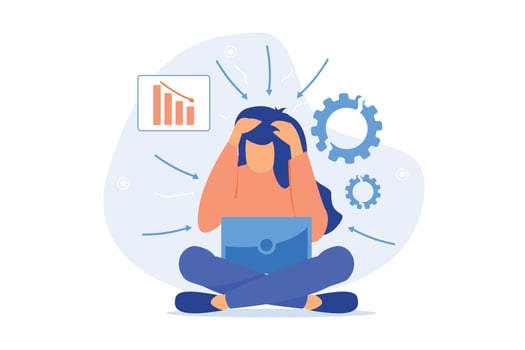Frustration Depression treatment, frustration management, anxiety and anger control, emotionally intelligent habits, mental health problem flat design modern illustration vector