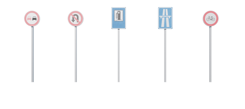 Traffic sign with transparent background png