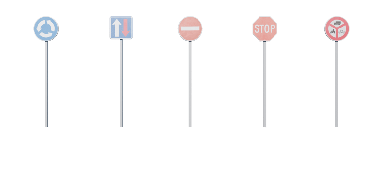 Traffic sign with transparent background png