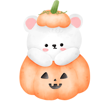 Bear in Halloween pumpkin png