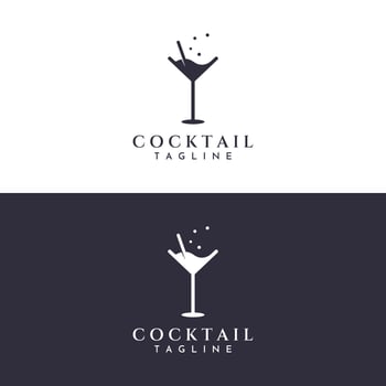 Alcohol cocktail logo, nightclub drinks.Logos for nightclubs, bars and more.In vector illustration concept style.