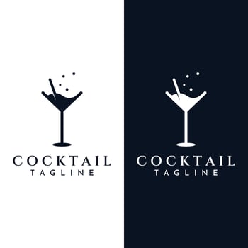Alcohol cocktail logo, nightclub drinks.Logos for nightclubs, bars and more.In vector illustration concept style.