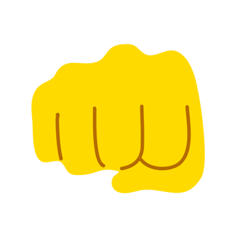 Yellow hand showing symbol PNG
