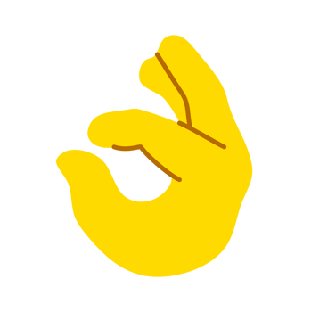 Yellow hand showing symbol PNG