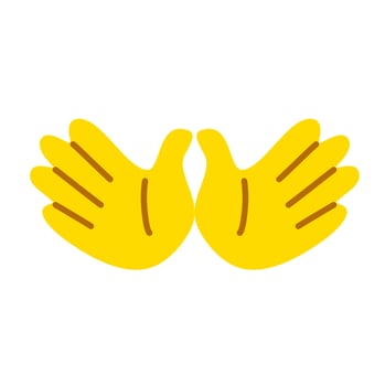 yellow hand showing symbol vector