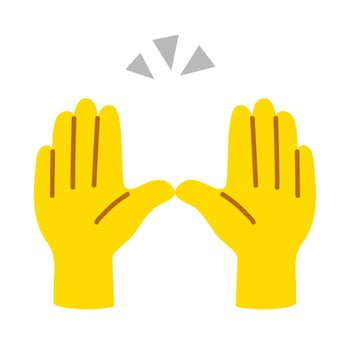 yellow hand showing symbol vector