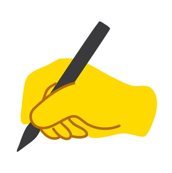 yellow hand showing symbol vector