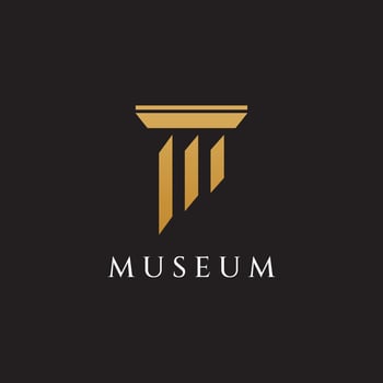 Museums, museum columns, museum lines, museum pillar logos. Museums with minimalist and modern concepts. Logos can be used for companies, museums and businesses. vector