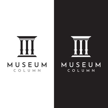Museums, museum columns, museum lines, museum pillar logos. Museums with minimalist and modern concepts. Logos can be used for companies, museums and businesses. vector