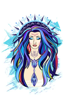 Illustration of a beautiful girl with loose hair vector