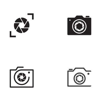 Photography camera logo, lens camera shutter, digital, line, professional, elegant and modern. Logo can be used for studio, photography and other businesses. vector