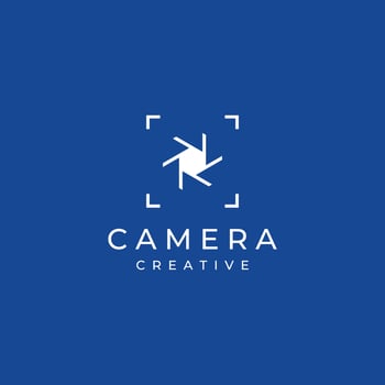 Photography camera logo, lens camera shutter, digital, line, professional, elegant and modern. Logo can be used for studio, photography and other businesses. vector