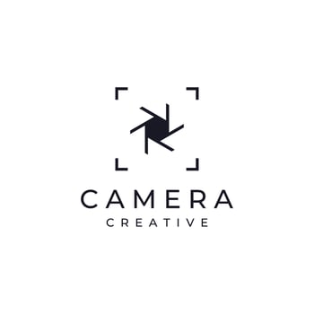 Photography camera logo, lens camera shutter, digital, line, professional, elegant and modern. Logo can be used for studio, photography and other businesses. vector