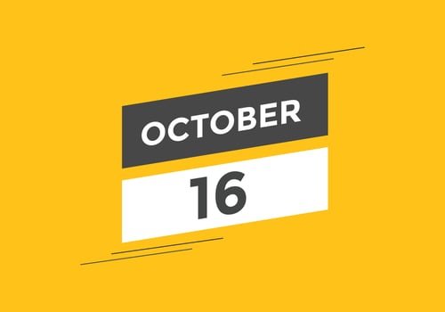 october 16 calendar reminder. 16th october daily calendar icon template. Calendar 16th october icon Design template. Vector illustration