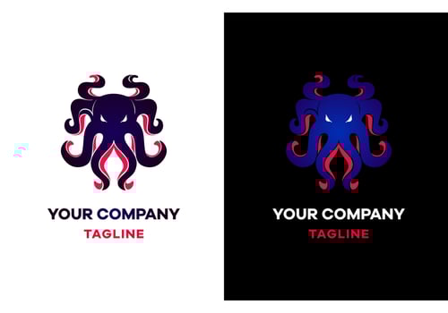 Octopus in a minimalist style. Universal logo for the company vector
