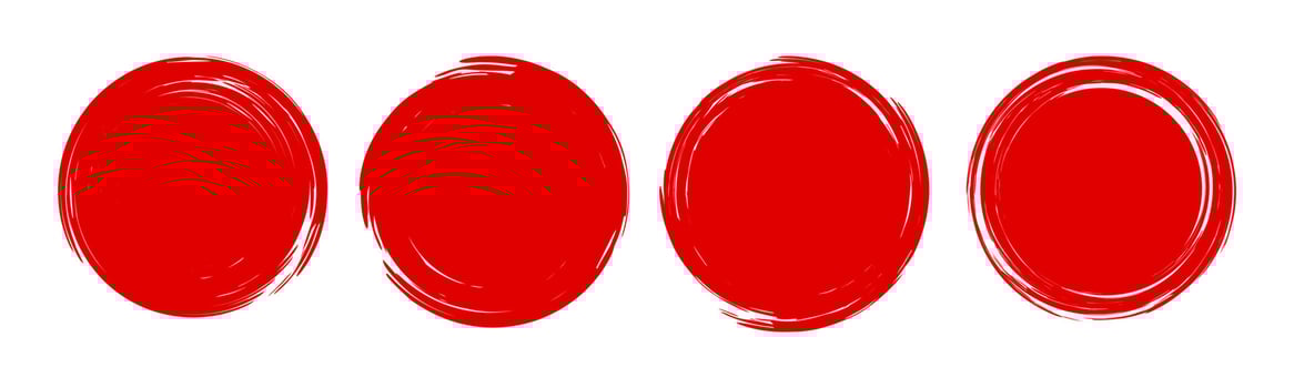 Set of grunge round frames Paint Brush Stroke Circle Isolated Enso zen vector.eps vector