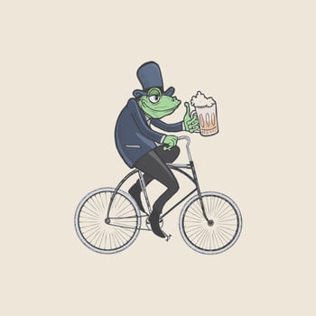 Illustration of a frog with alcohol vector