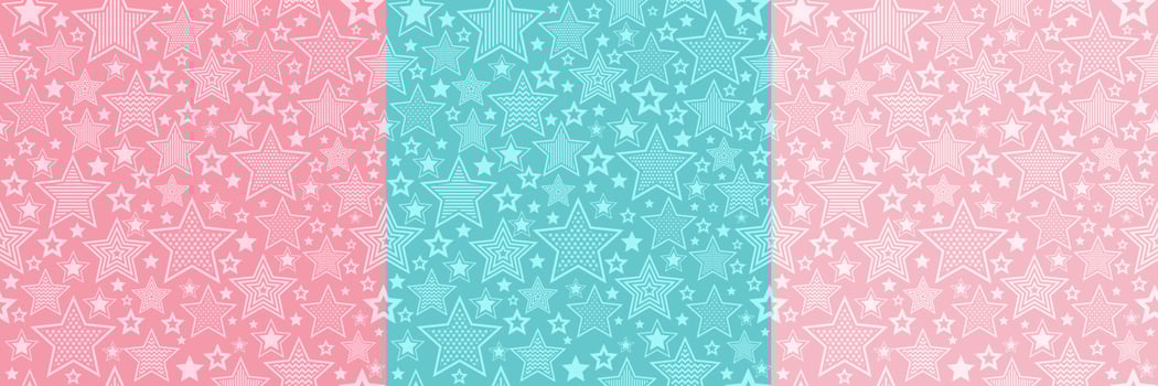 Various stars pattern doodle collection vector seamless pattern.eps