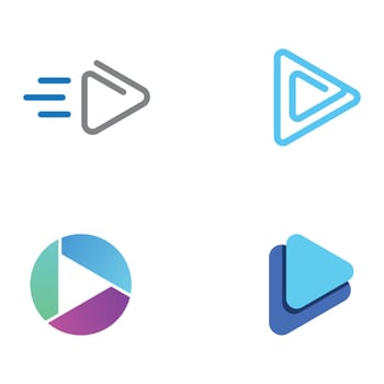Media logo play button with modern triangle, the logo can be used for multimedia, printing, technology and other businesses. vector