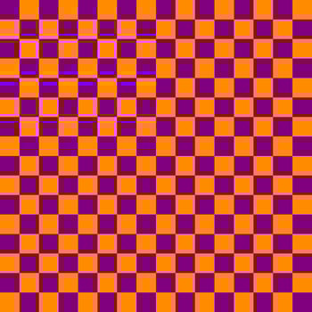 Checkered orange and purple or violet background. Tablecloth pattern.   Halloween, autumn, fall, dress, bed, cover, harvest, shirt, textile, fabric, paper, gift, printing. Seamless vector designed.