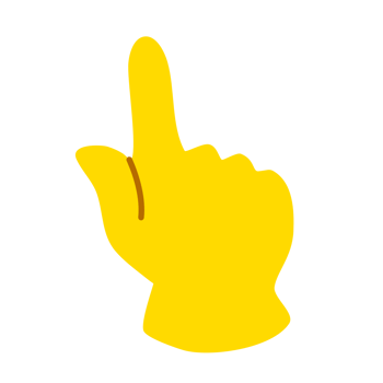 Yellow hand showing symbol PNG