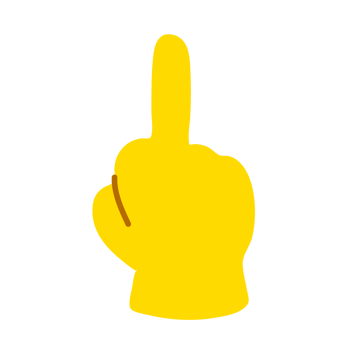 Yellow hand showing symbol PNG