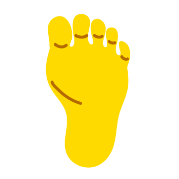 One side of the yellow sole of the foot PNG file