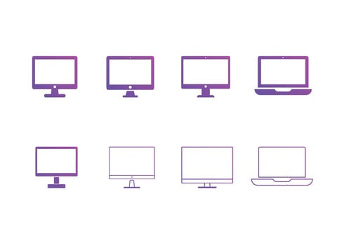 Set of Computer laptop icons Vector illustration. moderne Computer laptop symbol for S stylEO, Website and mobile apps.