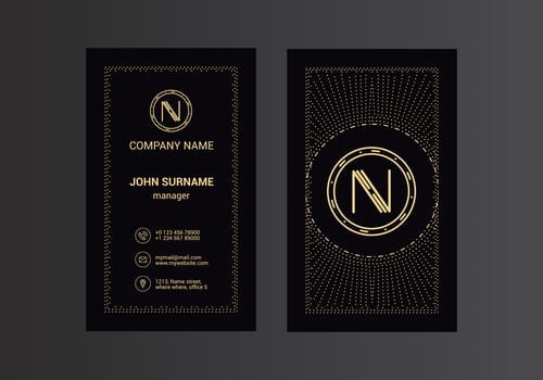 Business card template with Black Deluxe background vector