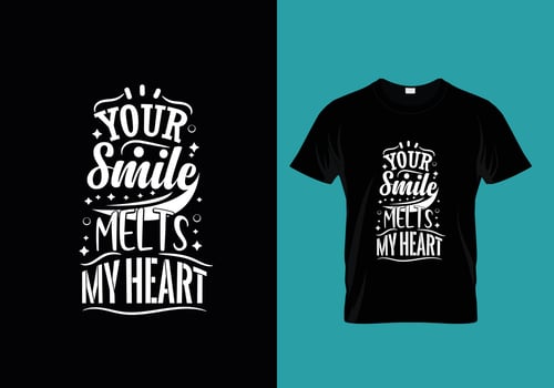 Your smile melts my heart typography lettering for t shirt vector
