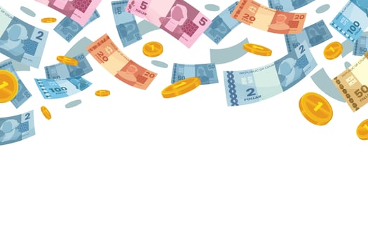 Money Falling Down Background vector