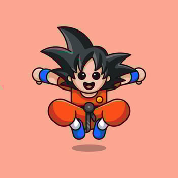 CUTE NINJA IS JUMPING vector