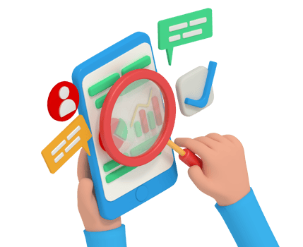 3d illustration of analysis SEO business png