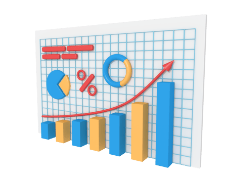 3d illustration of business growth analysis png