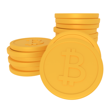 3d illustration of bit coin pile png