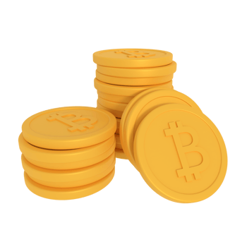 3d illustration of bit coin pile png