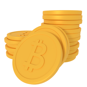 3d illustration of bit coin pile png