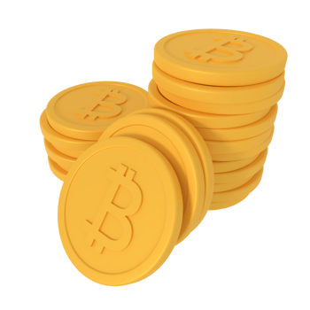 3d illustration of bit coin pile png