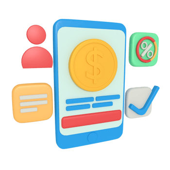 3d illustration of digital payment on phone png