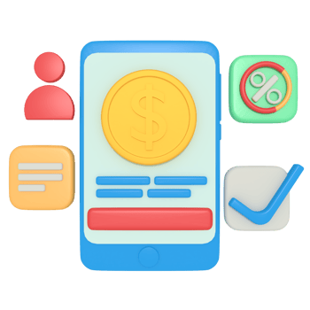 3d illustration of digital payment on phone png