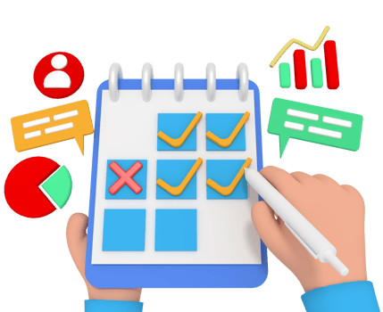 3d illustration business planning on calendar png