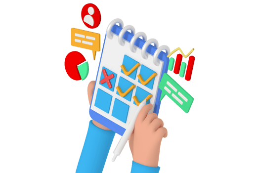 3d illustration business planning on calendar png