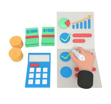 3d illustration of business growth checklist png